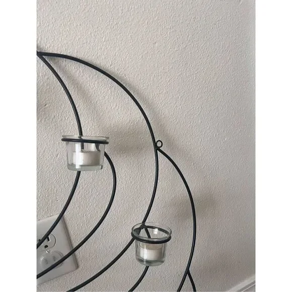 Candle Wall decor Metalic with glass class for candle - Picture 2 of 3